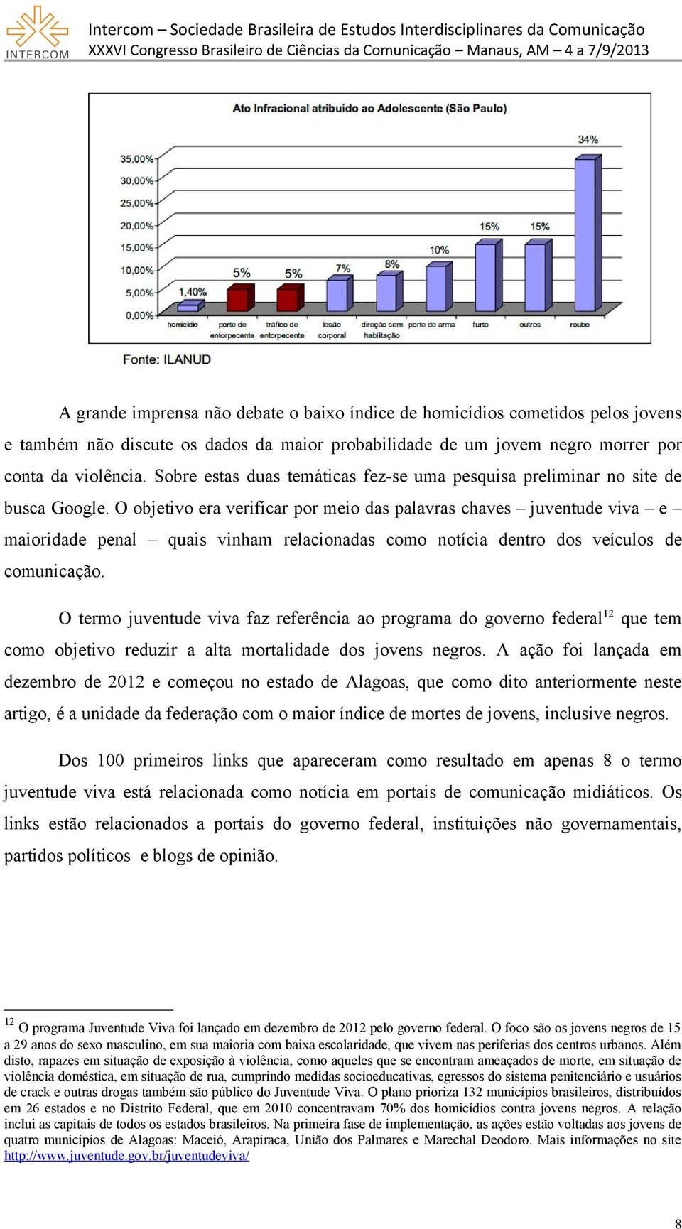 O objetivo era verificar por meio das palavras chaves juventude viva e maioridade penal quais vinham relacionadas como notícia dentro dos veículos de comunicação.