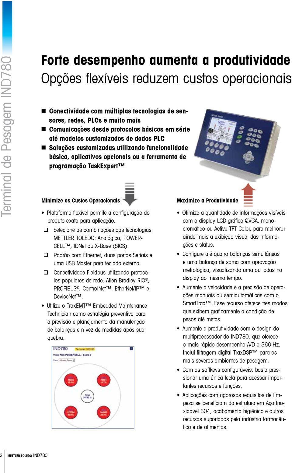 TaskExpert Minimize os Custos Operacionais Plataforma flexível permite a configuração do produto exato para aplicação.