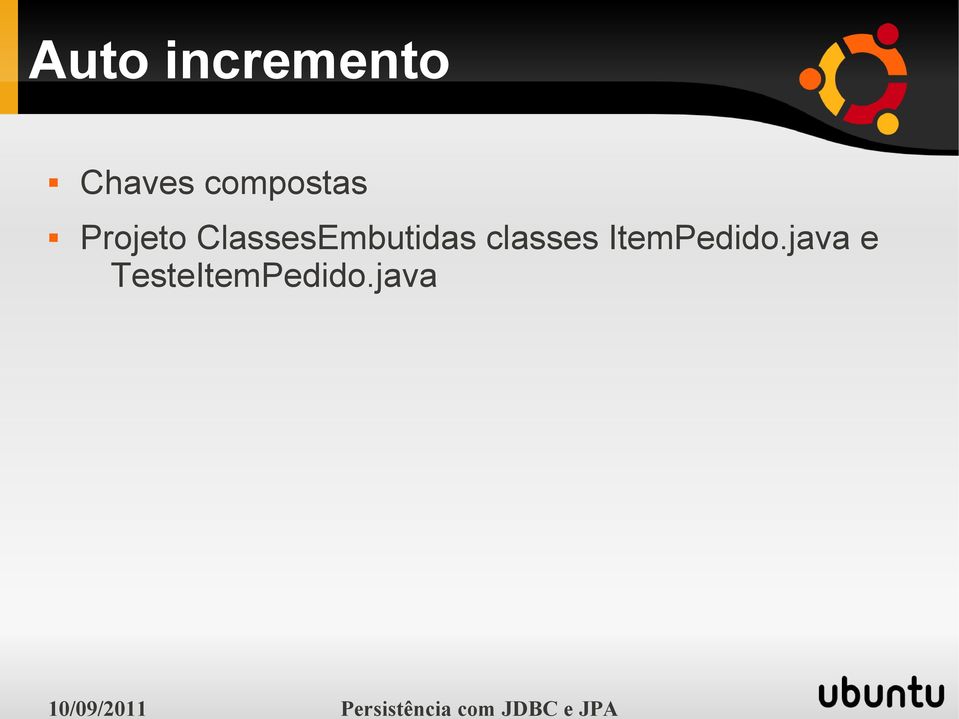 ClassesEmbutidas classes