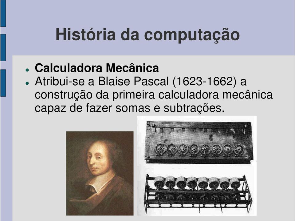 construção da primeira calculadora