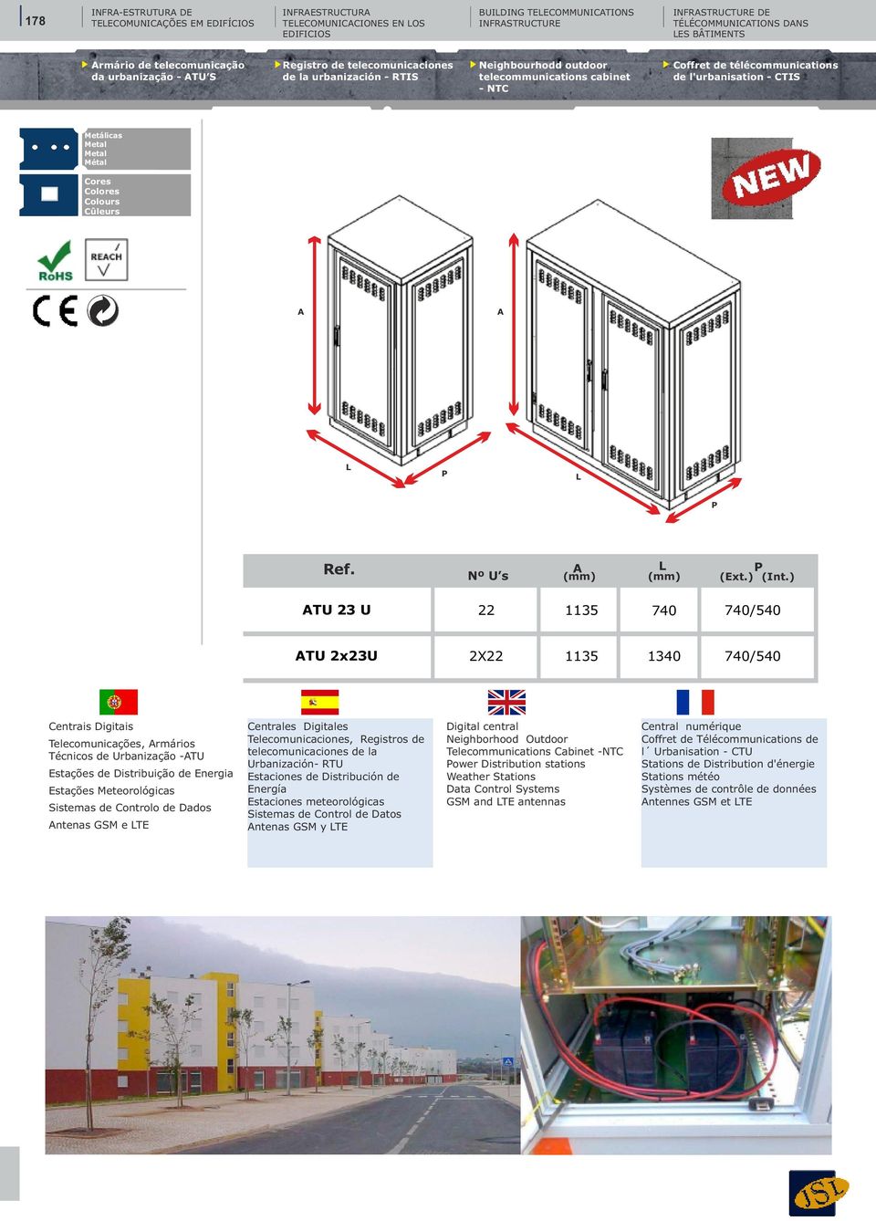 télécommunications de l'urbanisation - CTIS Metálicas Metal Metal Métal Cores Aplicação pressão Colores Aplicación presión Colours Pressure aplication Cûleurs Aplicacion a pression A A L P L P Nº U s