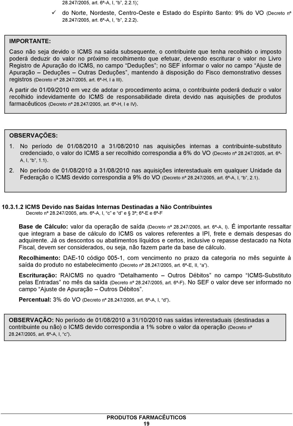 Livro Registro de Apuração do ICMS, no campo Deduções ; no SEF informar o valor no campo Ajuste de Apuração Deduções Outras Deduções, mantendo à disposição do Fisco demonstrativo desses registros