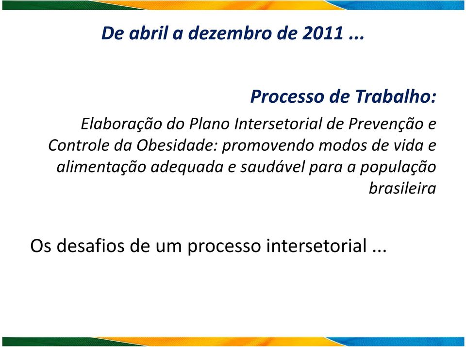 Prevenção e Controle da Obesidade: promovendo modos de vida e