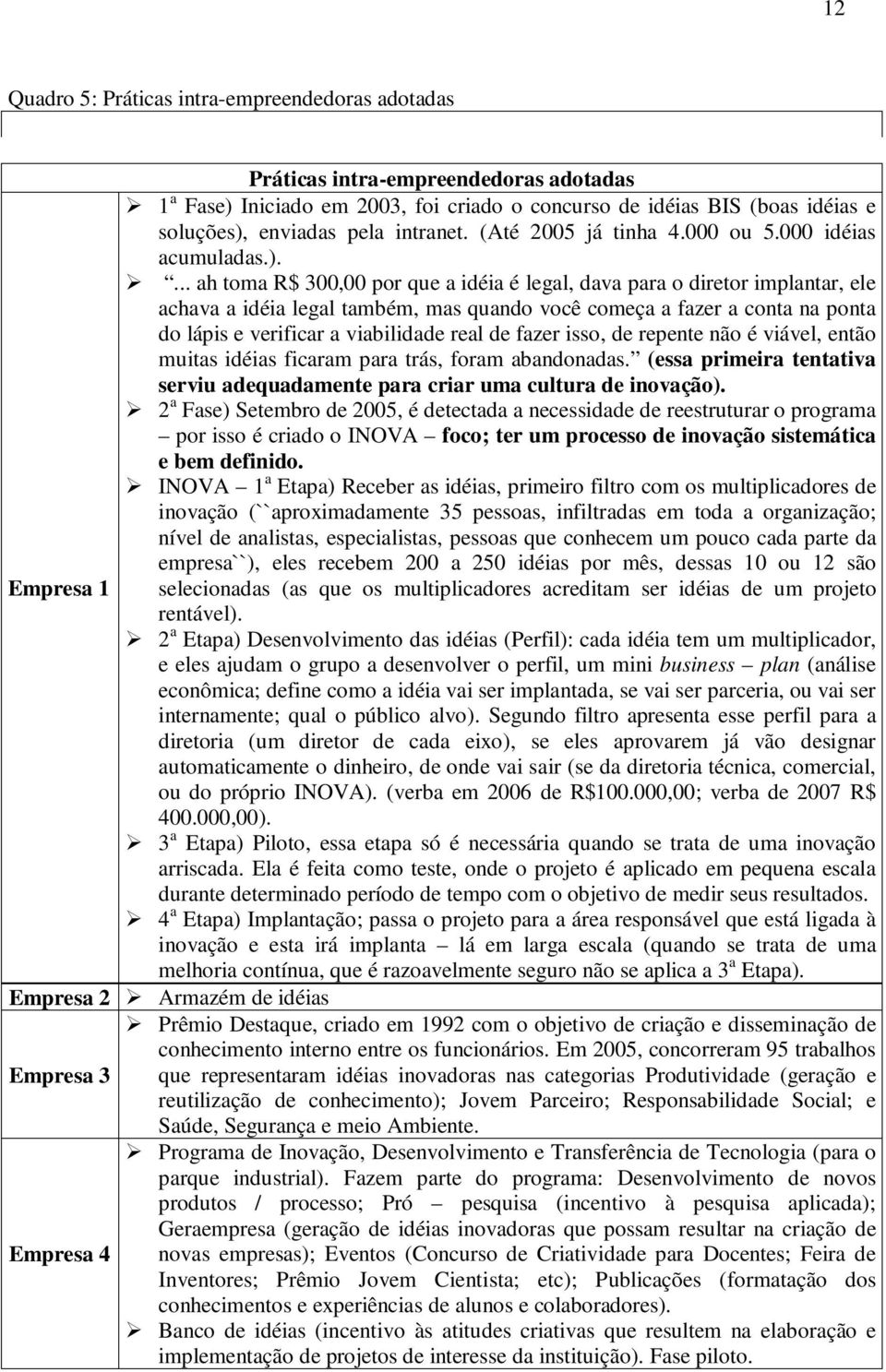 ... ah toma R$ 300,00 por que a idéia é legal, dava para o diretor implantar, ele achava a idéia legal também, mas quando você começa a fazer a conta na ponta do lápis e verificar a viabilidade real