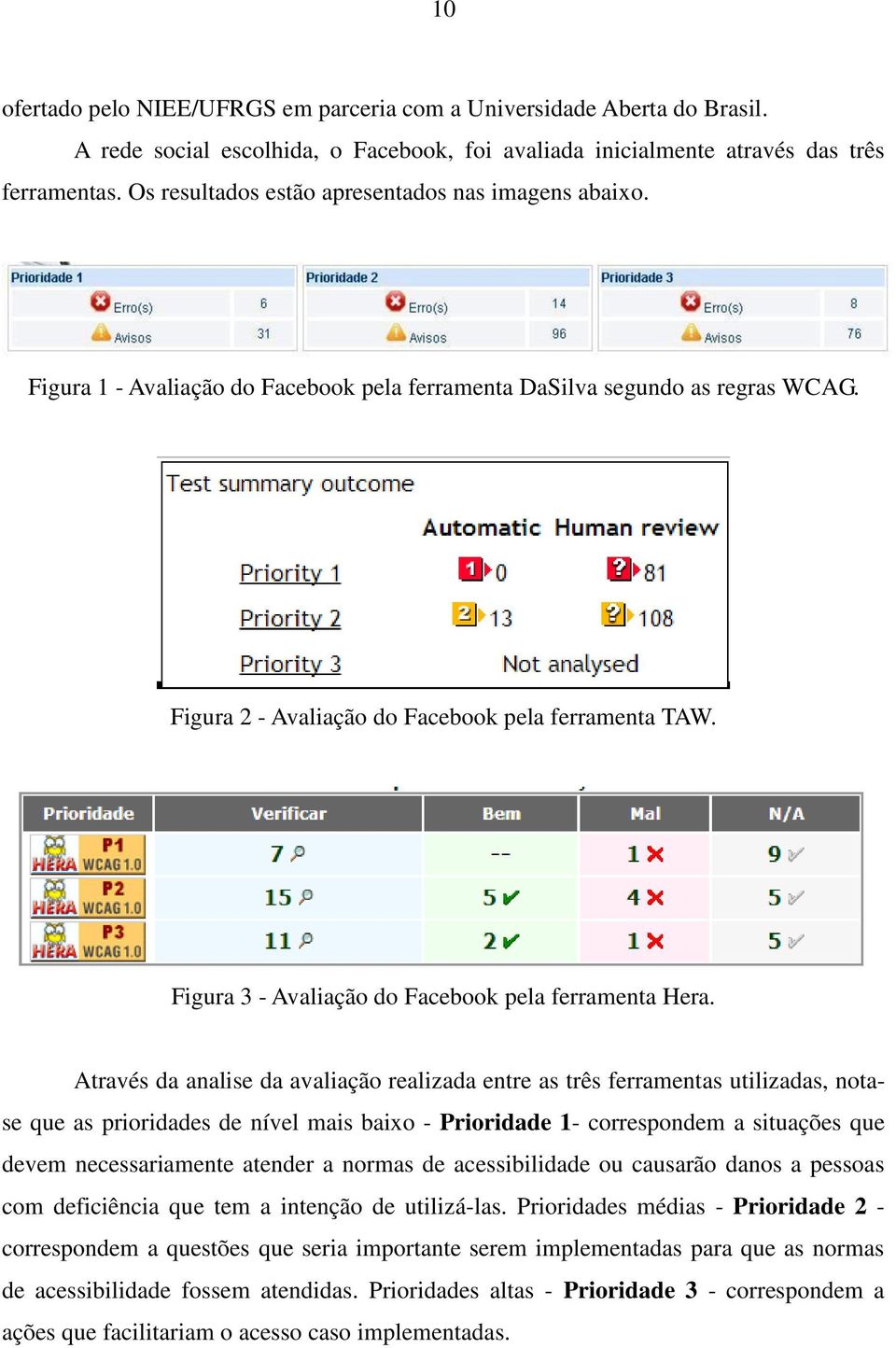 Figura 3 - Avaliação do Facebook pela ferramenta Hera.