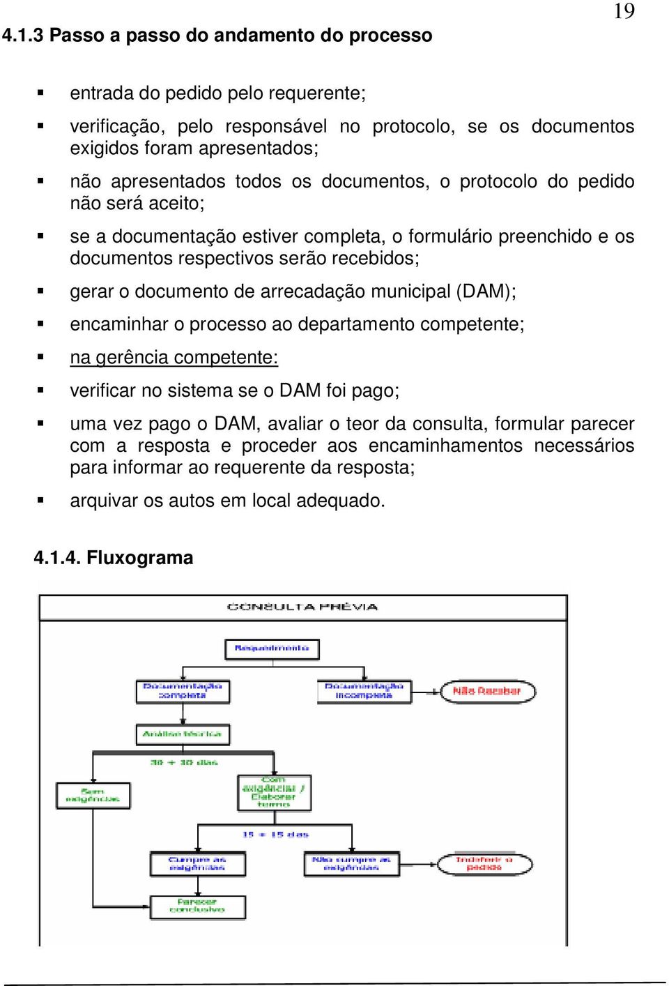 o documento de arrecadação municipal (DAM); encaminhar o processo ao departamento competente; na gerência competente: verificar no sistema se o DAM foi pago; uma vez pago o DAM,