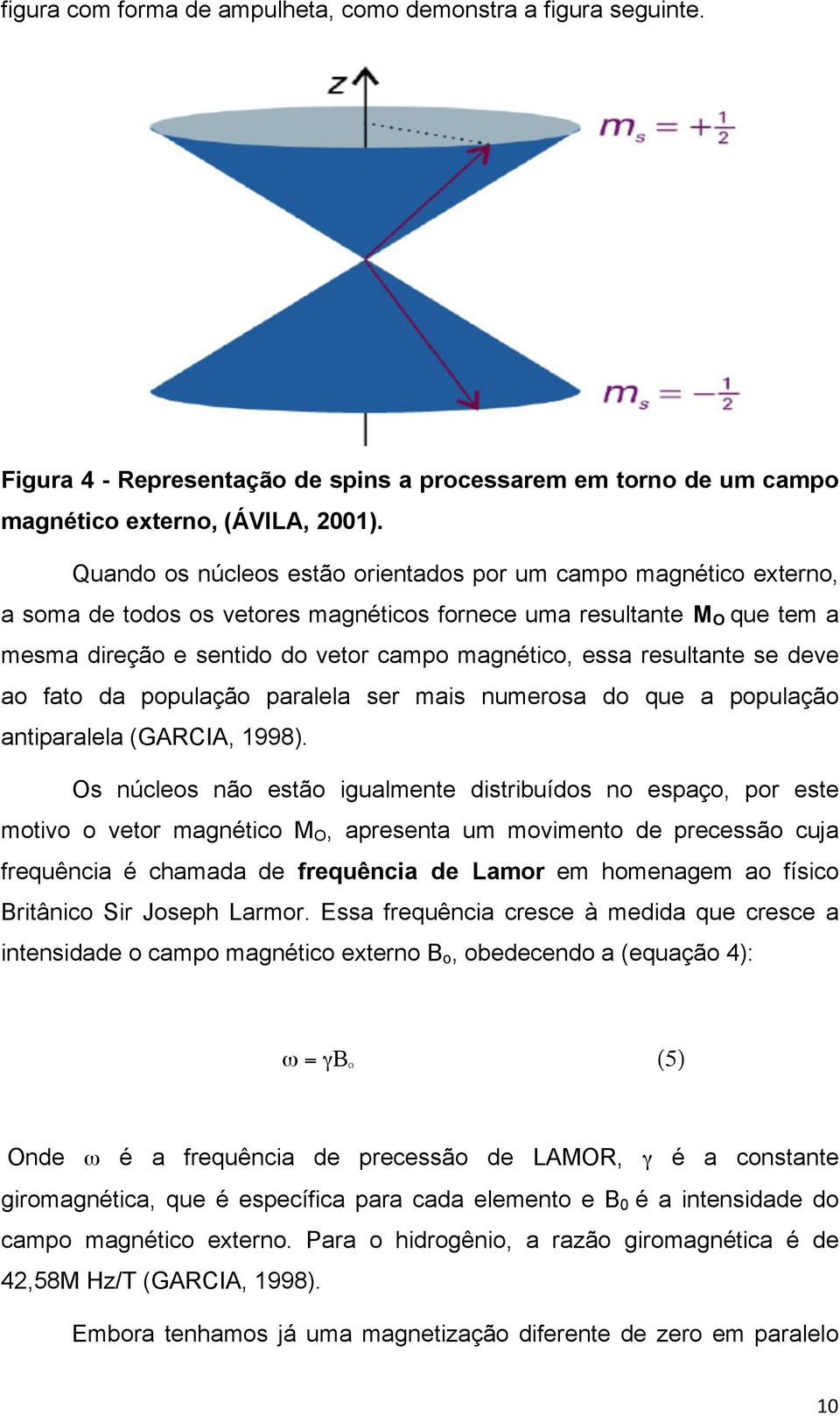 resultante se deve ao fato da população paralela ser mais numerosa do que a população antiparalela (GARCIA, 1998).