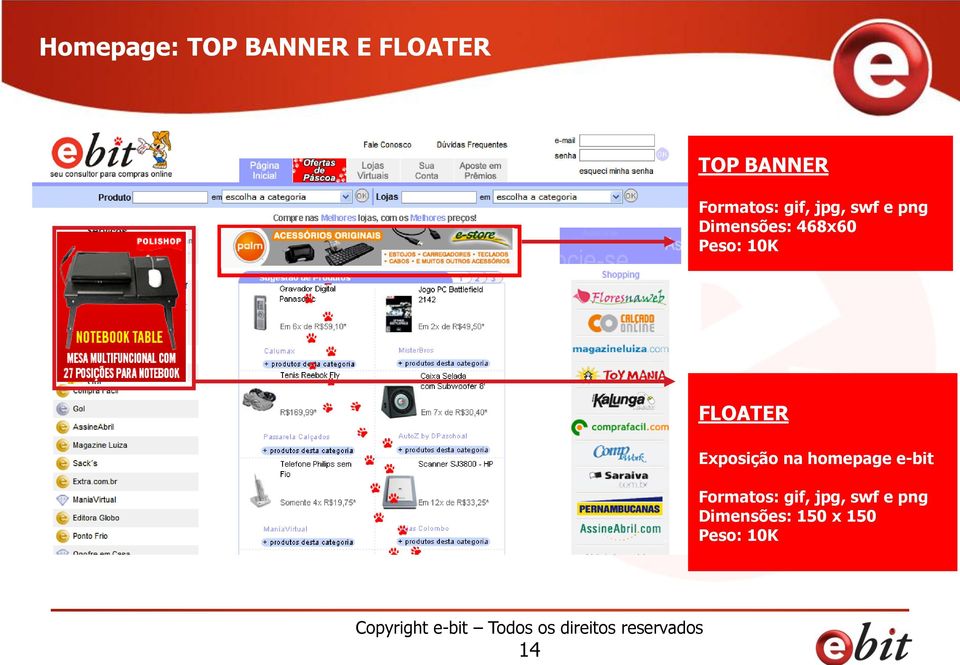 Peso: 10K FLOATER Exposição na homepage e-bit