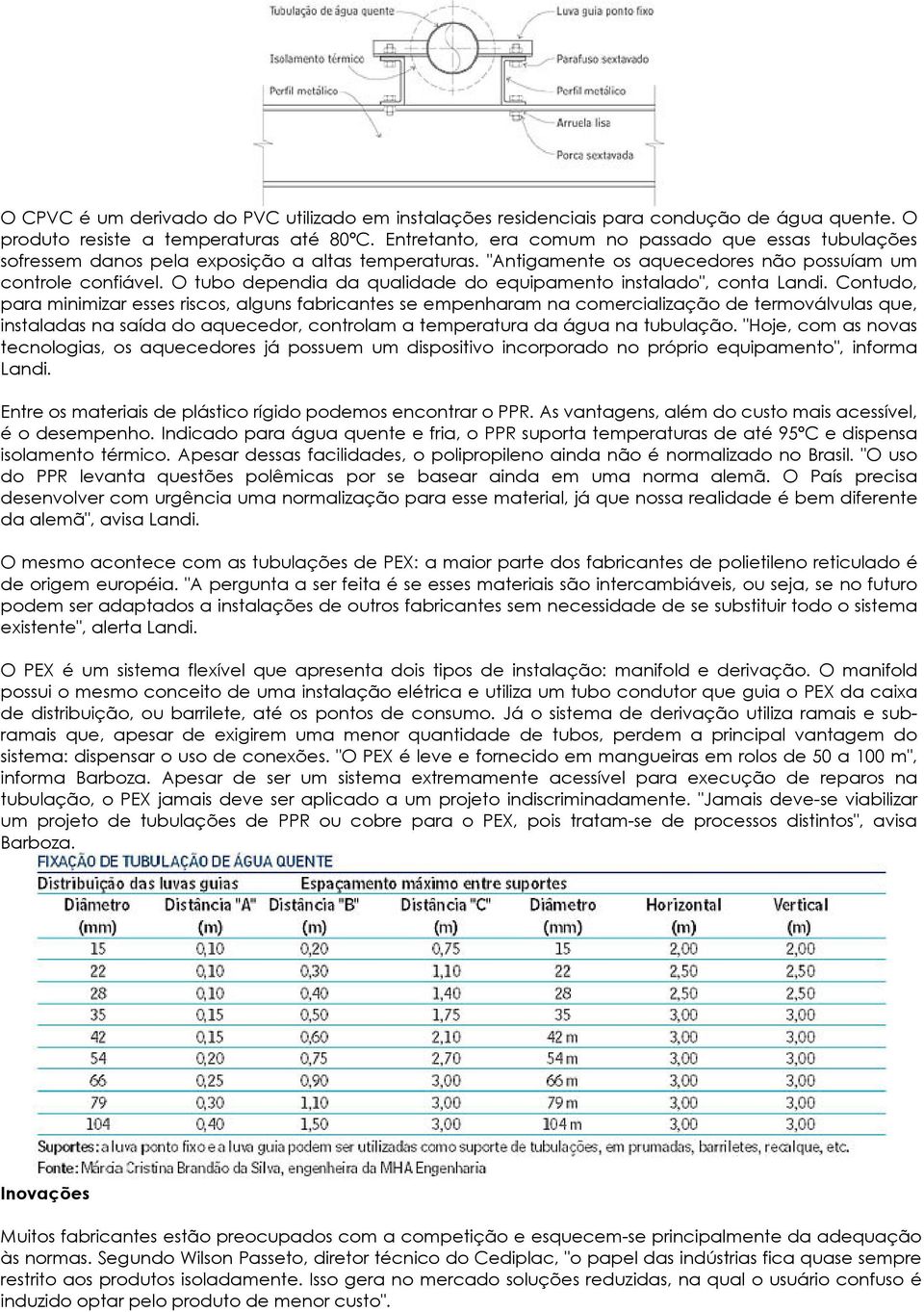 O tubo dependia da qualidade do equipamento instalado", conta Landi.