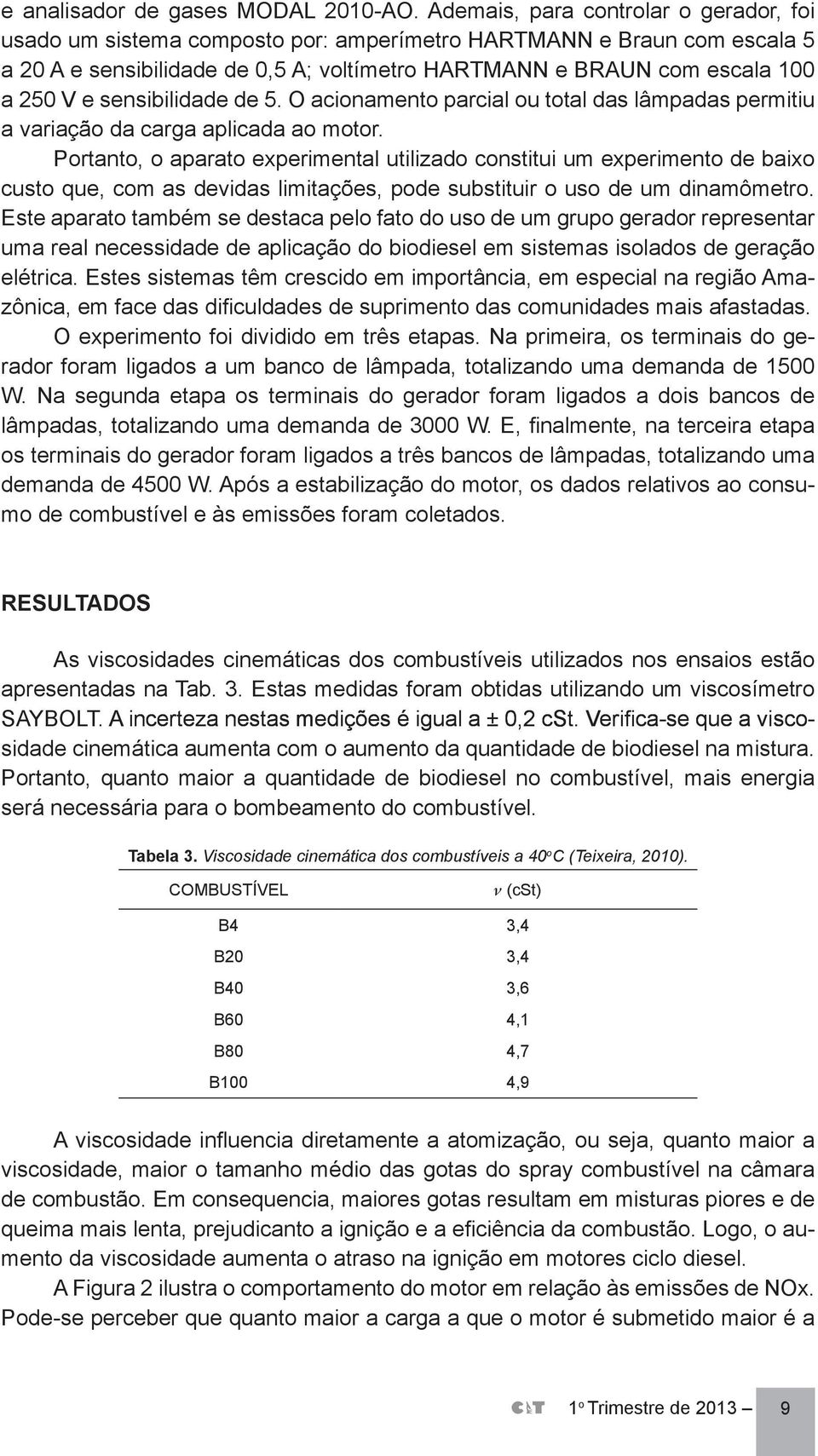 sensibilidade de 5. O acionamento parcial ou total das lâmpadas permitiu a variação da carga aplicada ao motor.