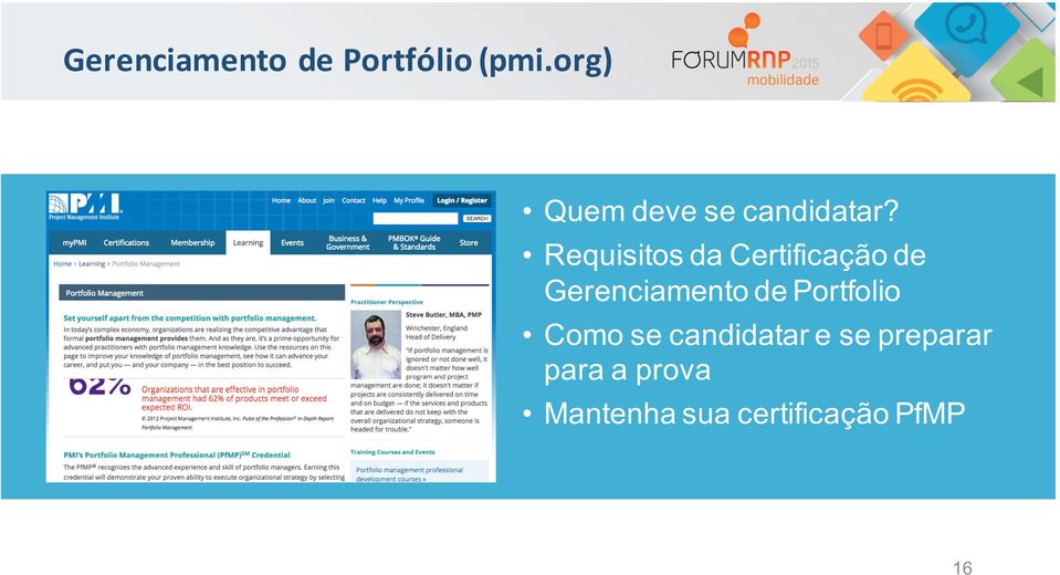 Requisitos da Certificação de Gerenciamento de