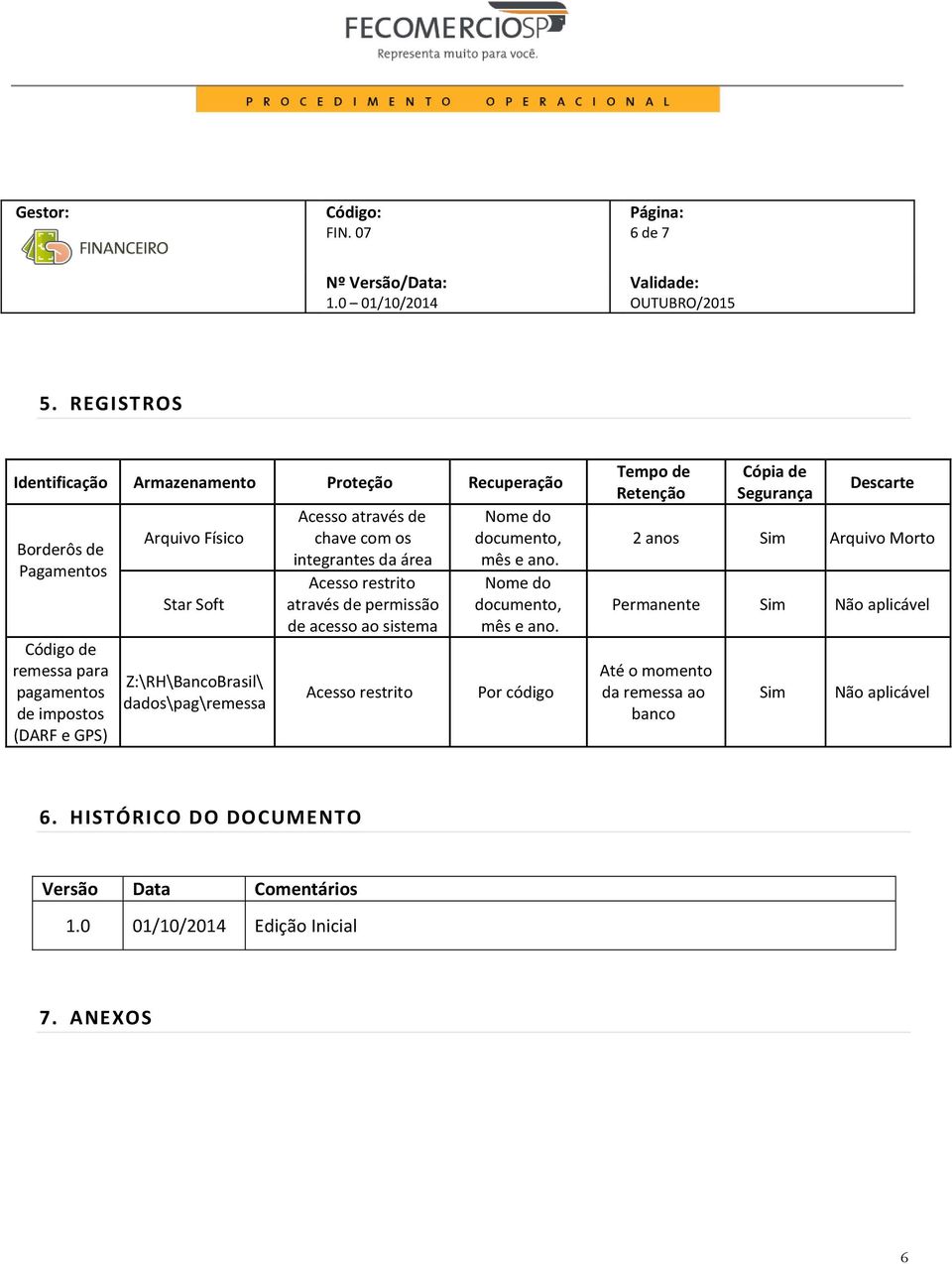 Soft Z:\RH\BancoBrasil\ dados\pag\remessa Acesso através de chave com os integrantes da área Acesso restrito através de permissão de acesso ao sistema Acesso