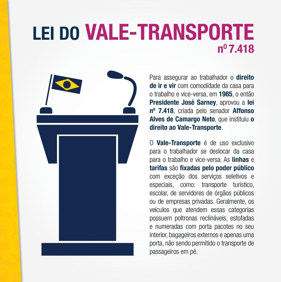 O Vale-Transporte é de uso exclusivo para o trabalhador se deslocar da casa para o trabalho e vice-versa.