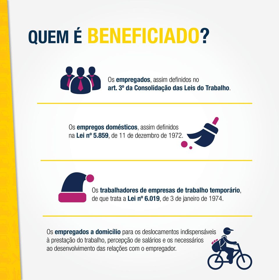 Os trabalhadores de empresas de trabalho temporário, de que trata a Lei nº 6.019, de 3 de janeiro de 1974.