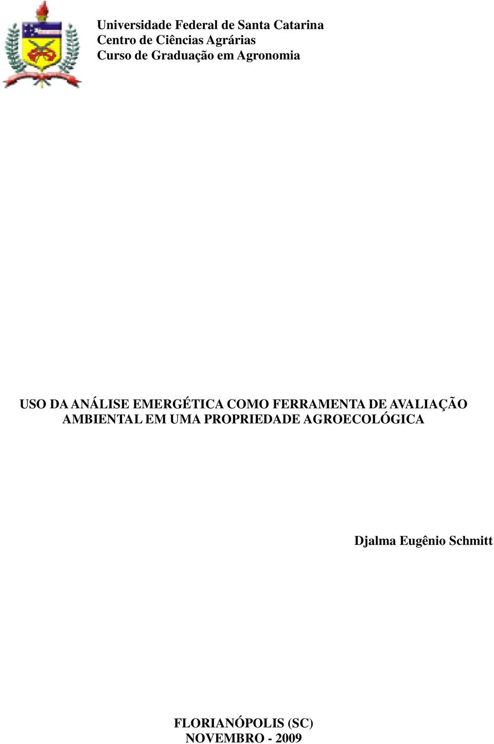 EMERGÉTICA COMO FERRAMENTA DE AVALIAÇÃO AMBIENTAL EM UMA