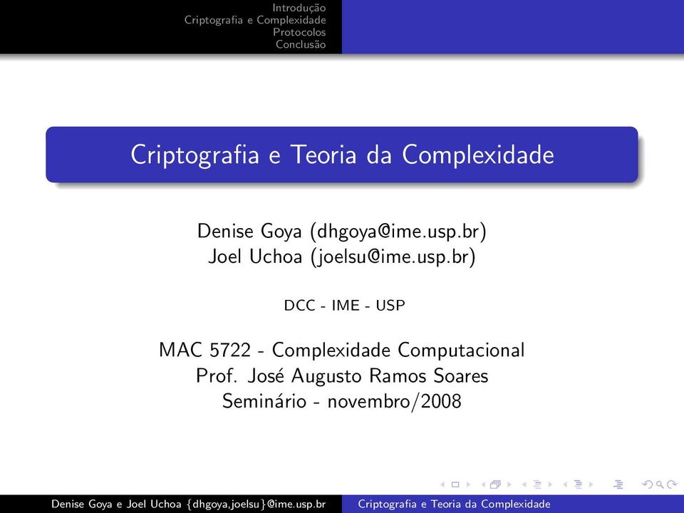 br) DCC - IME - USP MAC 5722 - Complexidade