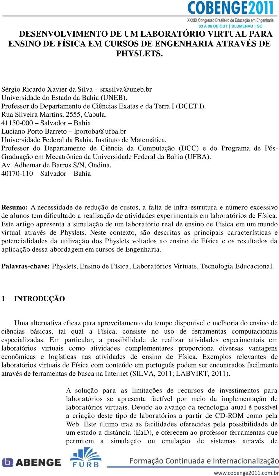 br Universidade Federal da Bahia, Instituto de Matemática.