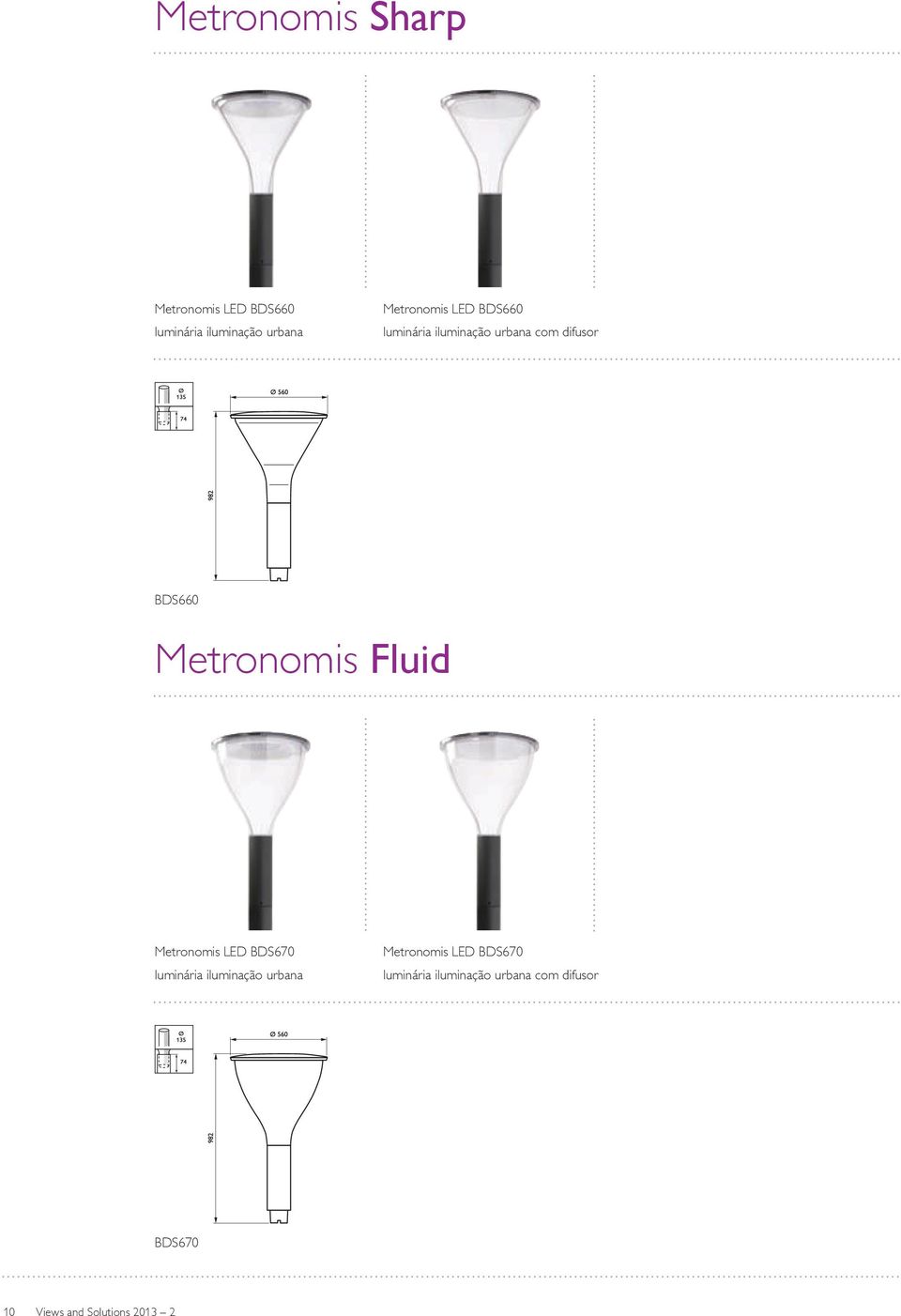 Metronomis Fluid Metronomis LED BDS670 luminária iluminação urbana