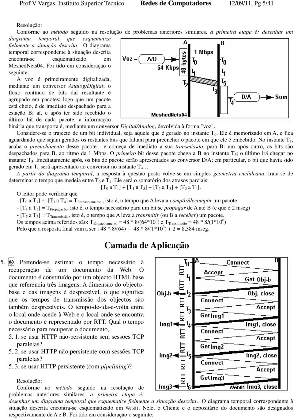 Foi tido em consideração o seguinte: A voz é primeiramente digitalizada, mediante um conversor Analog/Digital; o fluxo contínuo de bits daí resultante é agrupado em pacotes; logo que um pacote está