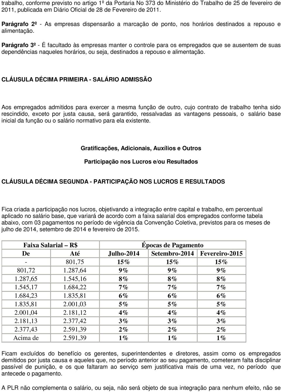 Parágrafo 3º - É facultado às empresas manter o controle para os empregados que se ausentem de suas dependências naqueles horários, ou seja, destinados a repouso e alimentação.