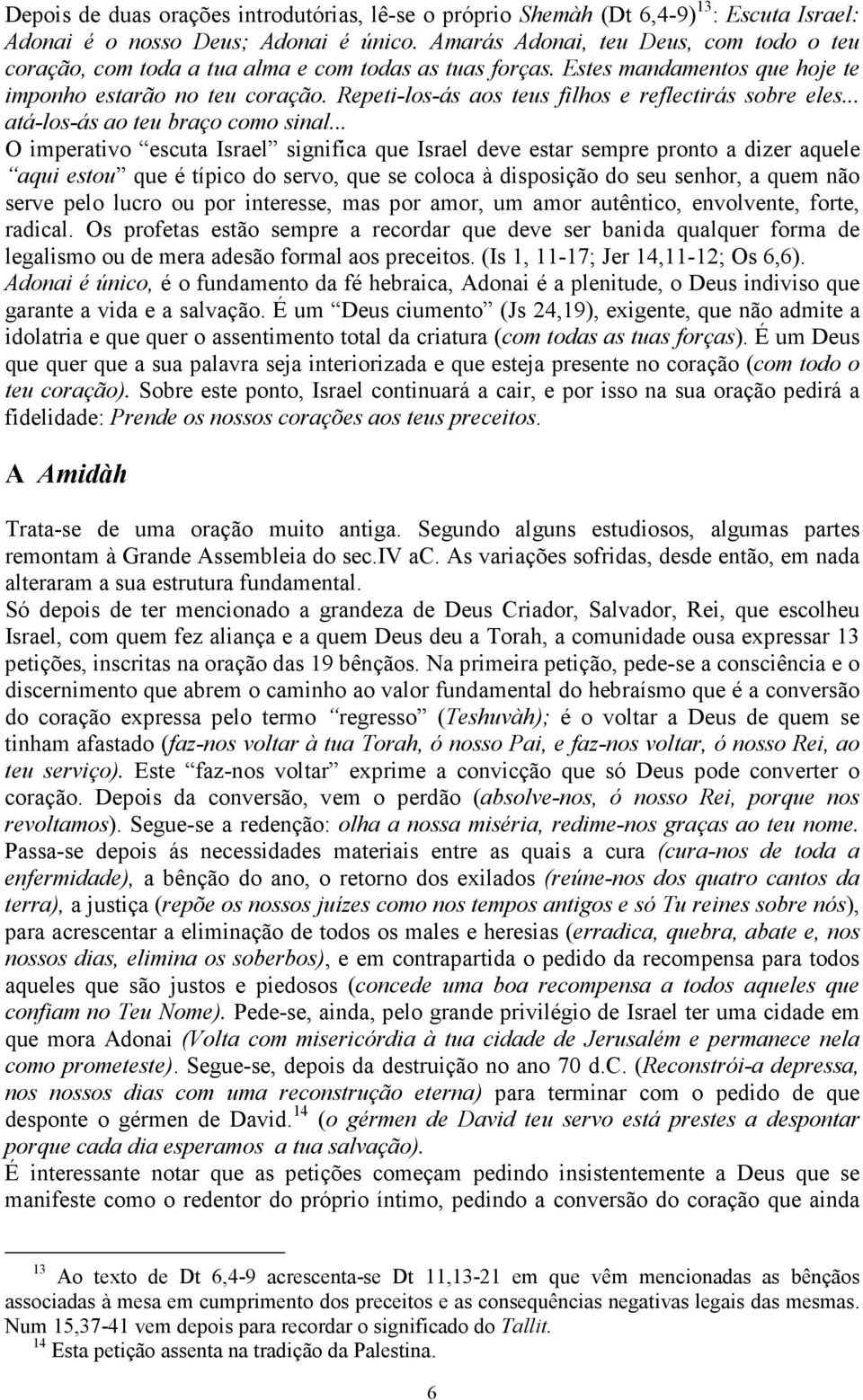 Repeti-los-ás aos teus filhos e reflectirás sobre eles... atá-los-ás ao teu braço como sinal.