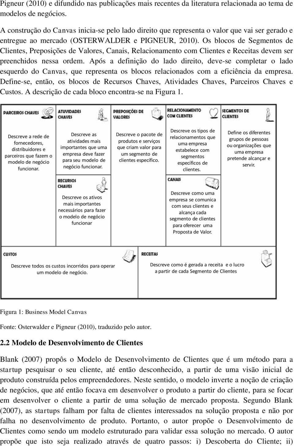 Os blocos de Segmentos de Clientes, Preposições de Valores, Canais, Relacionamento com Clientes e Receitas devem ser preenchidos nessa ordem.