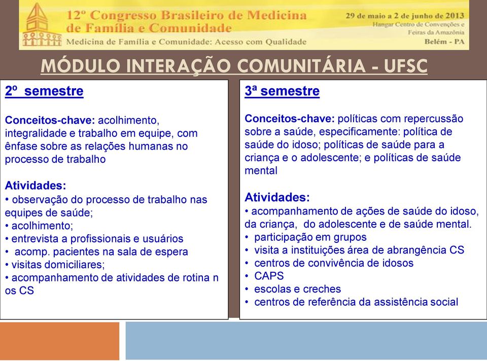 pacientes na sala de espera visitas domiciliares; acompanhamento de atividades de rotina n os CS Conceitos-chave: políticas com repercussão sobre a saúde, especificamente: política de saúde do idoso;