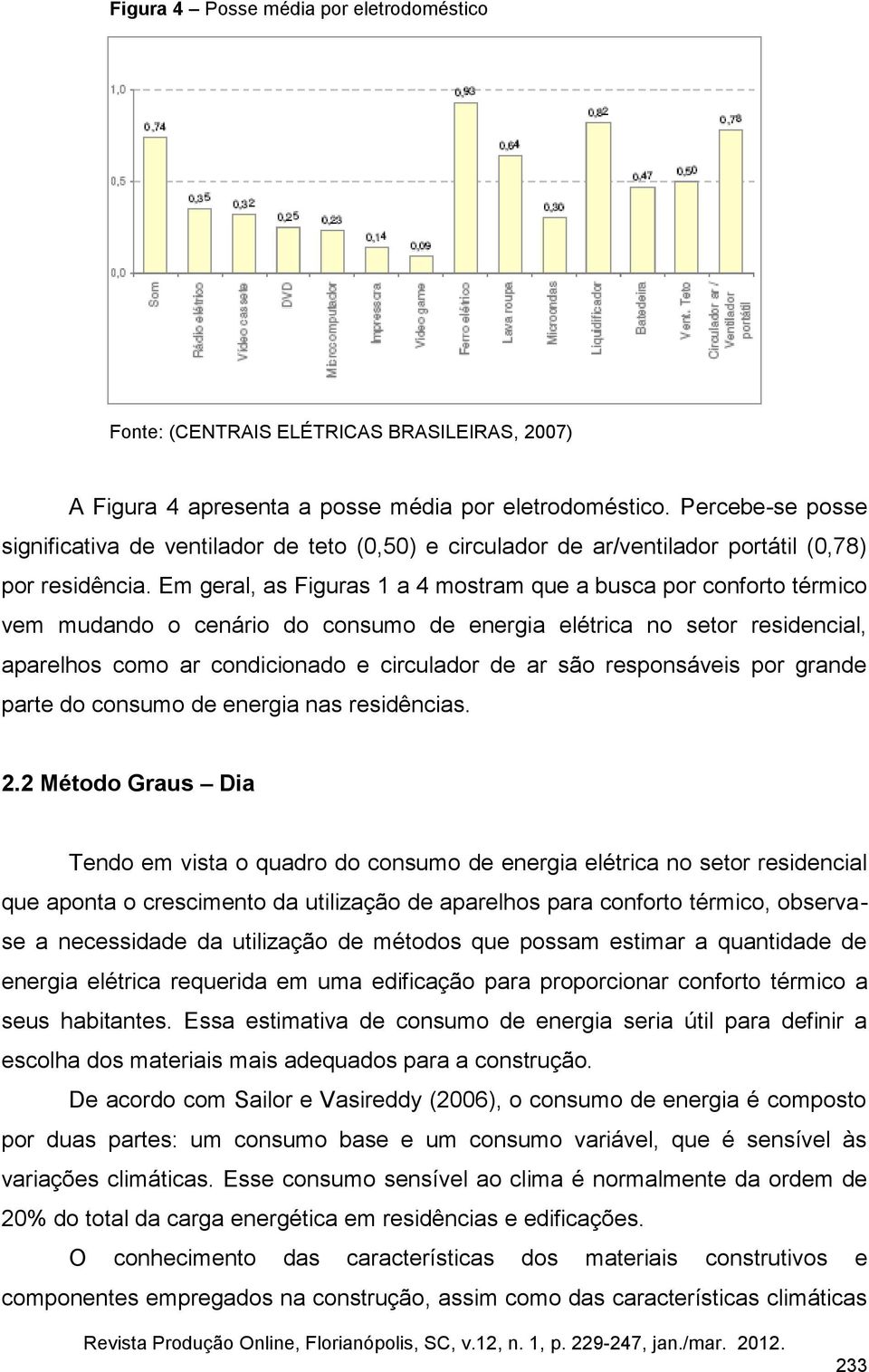 Em geral, as Figuras 1 a 4 mostram que a busca por conforto térmico vem mudando o cenário do consumo de energia elétrica no setor residencial, aparelhos como ar condicionado e circulador de ar são