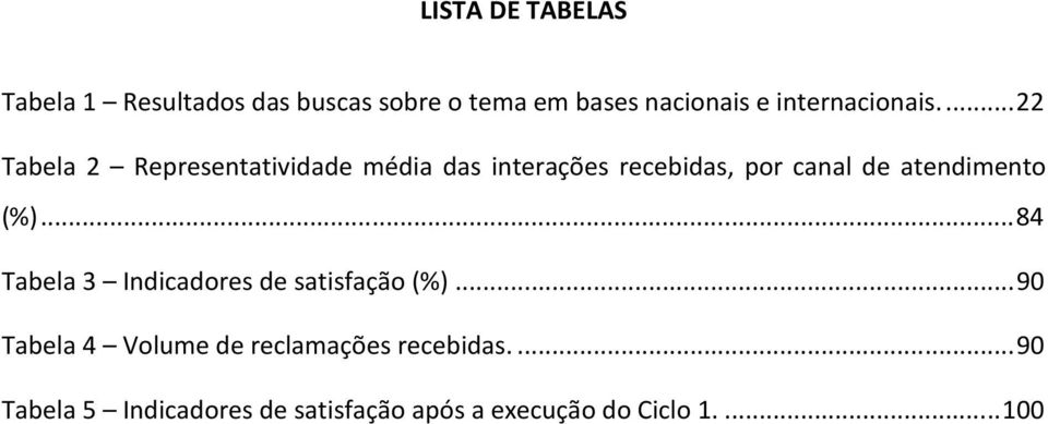 ..22 Tabela 2 Representatividade média das interações recebidas, por canal de