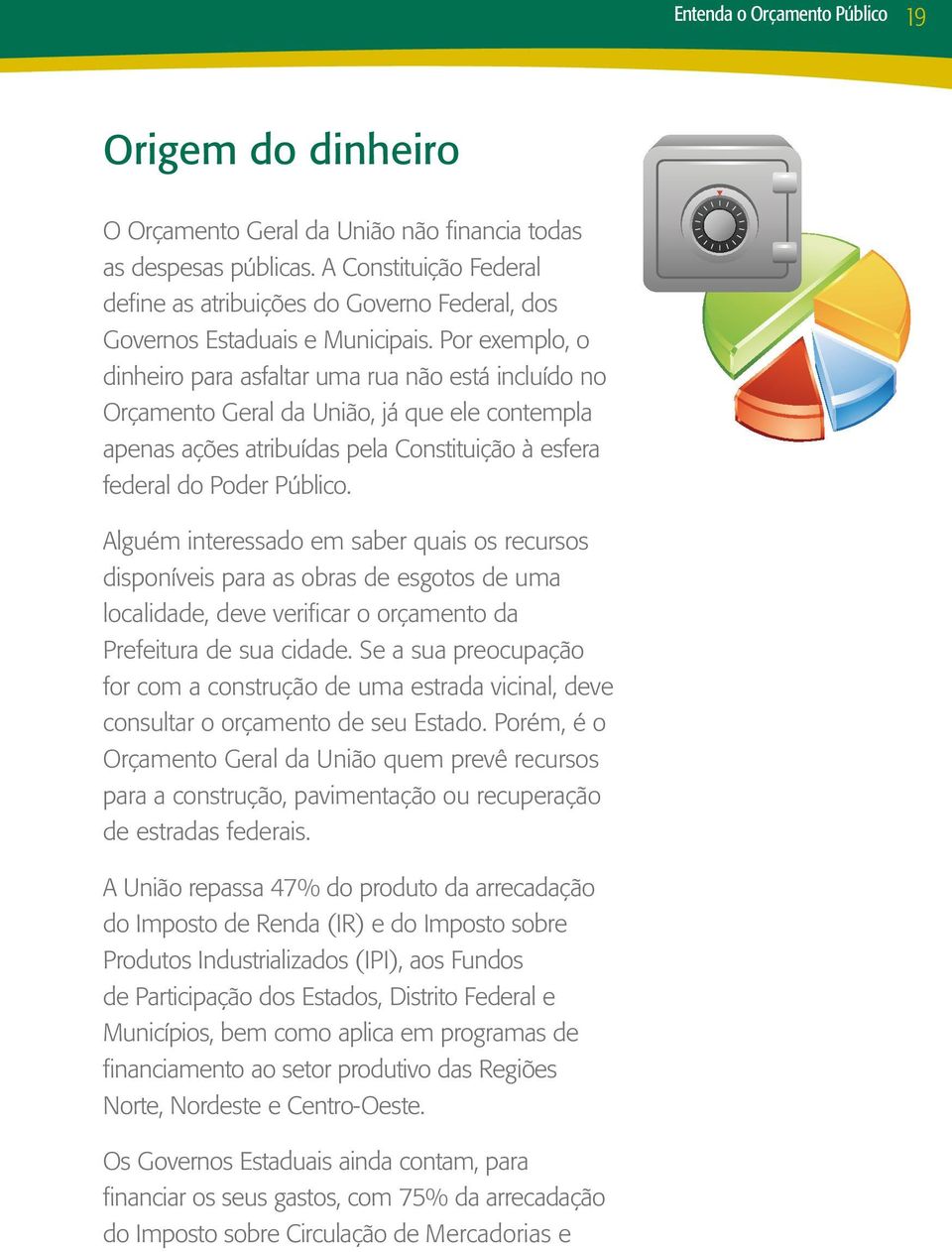 Por exemplo, o dinheiro para asfaltar uma rua não está incluído no Orçamento Geral da União, já que ele contempla apenas ações atribuídas pela Constituição à esfera federal do Poder Público.