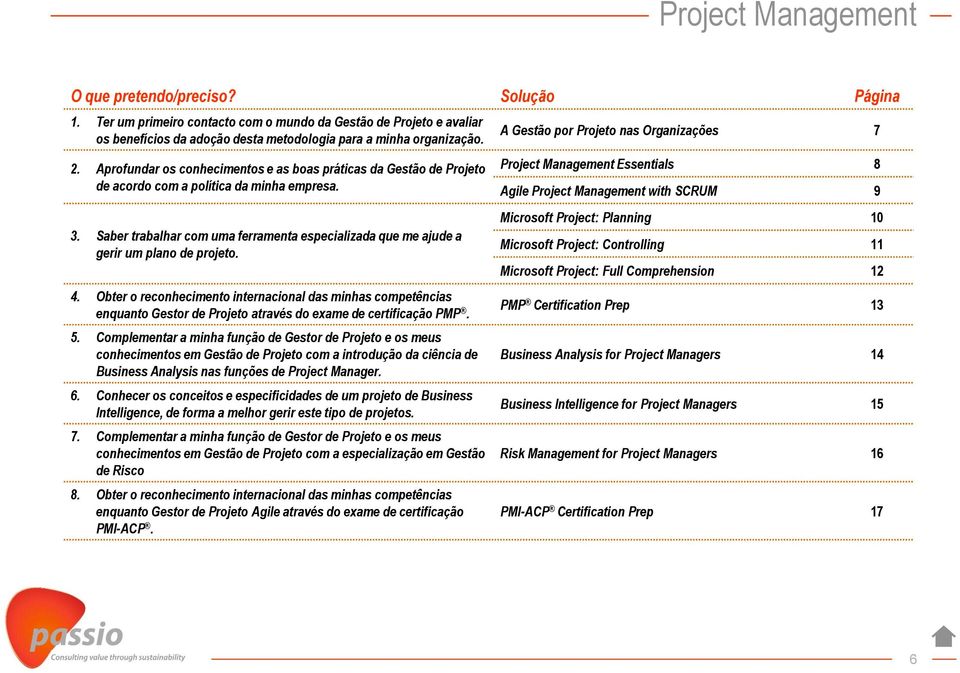 Saber trabalhar com uma ferramenta especializada que me ajude a gerir um plano de projeto. 4.