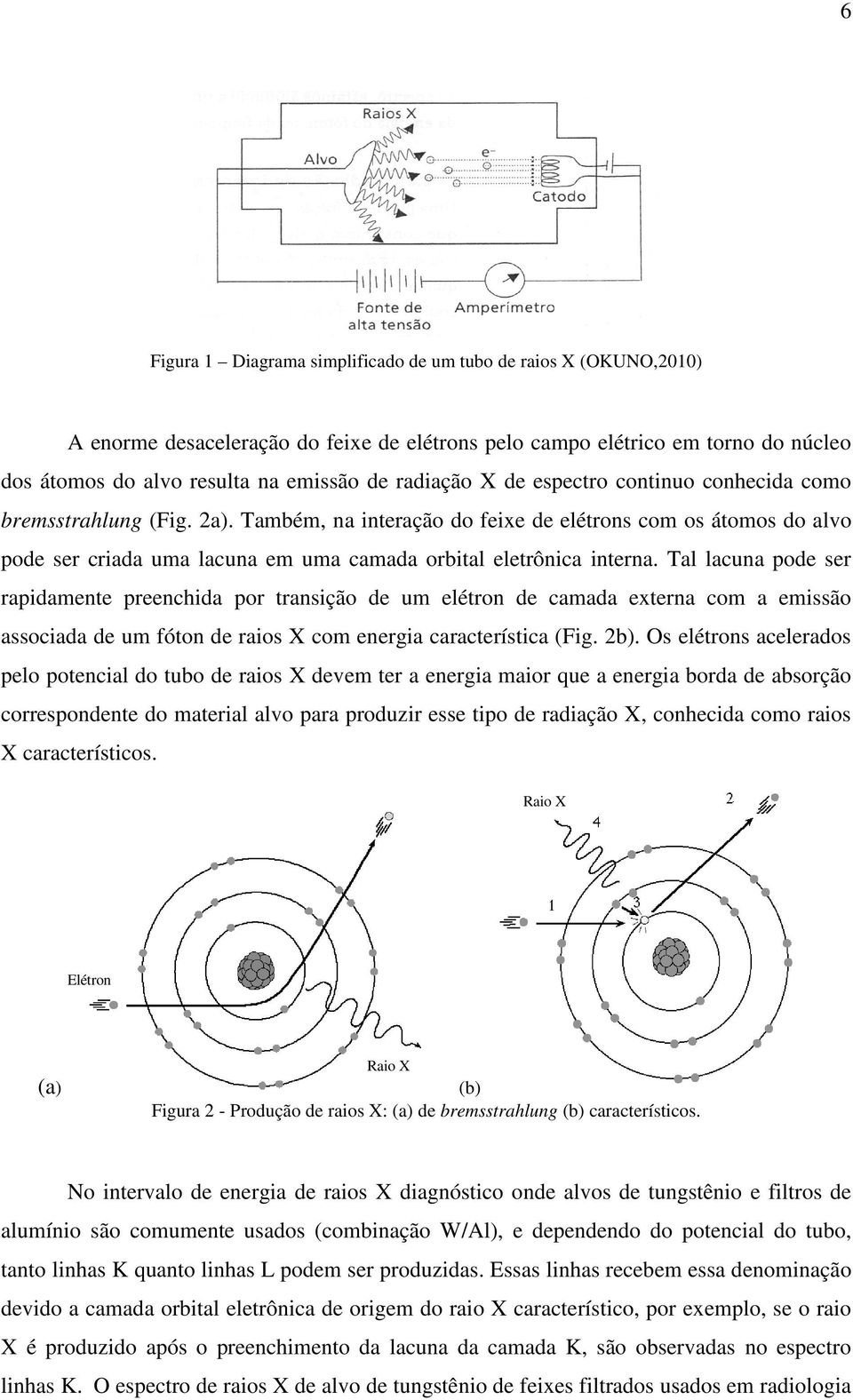 Também, na interação do feixe de elétrons com os átomos do alvo pode ser criada uma lacuna em uma camada orbital eletrônica interna.