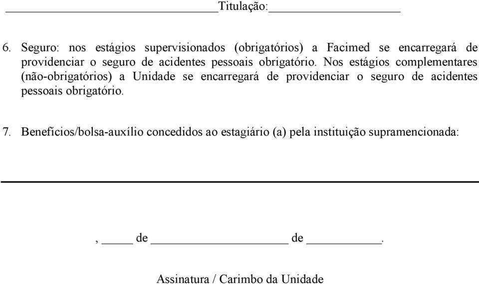 de acidentes pessoais obrigatório.