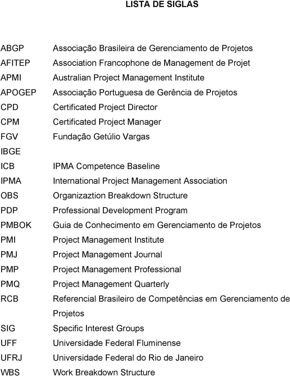 Competence Baseline International Project Management Association Organizaztion Breakdown Structure Professional Development Program Guia de Conhecimento em Gerenciamento de Projetos Project