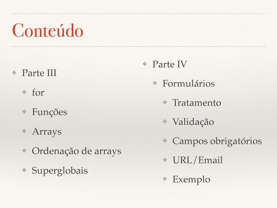 Parte IV Formulários Tratamento