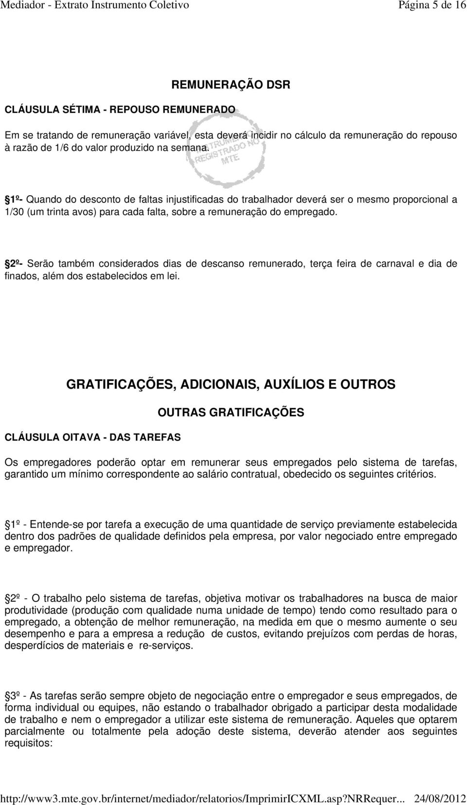 2º- Serão também considerados dias de descanso remunerado, terça feira de carnaval e dia de finados, além dos estabelecidos em lei.