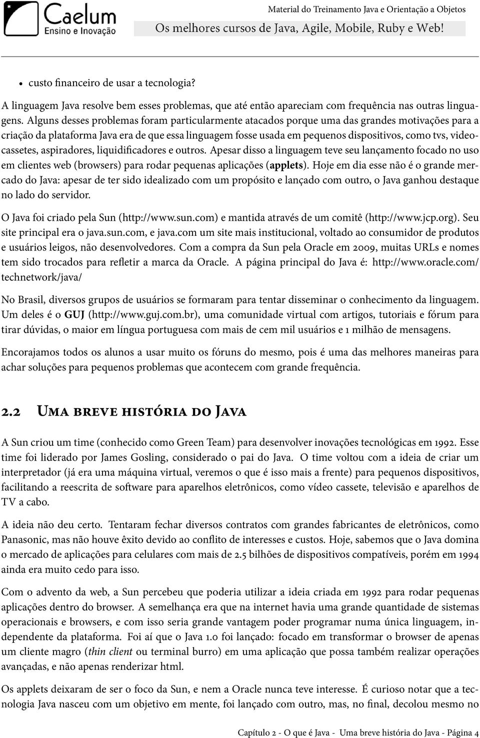 videocassetes, aspiradores, liquidificadores e outros. Apesar disso a linguagem teve seu lançamento focado no uso em clientes web (browsers) para rodar pequenas aplicações (applets).