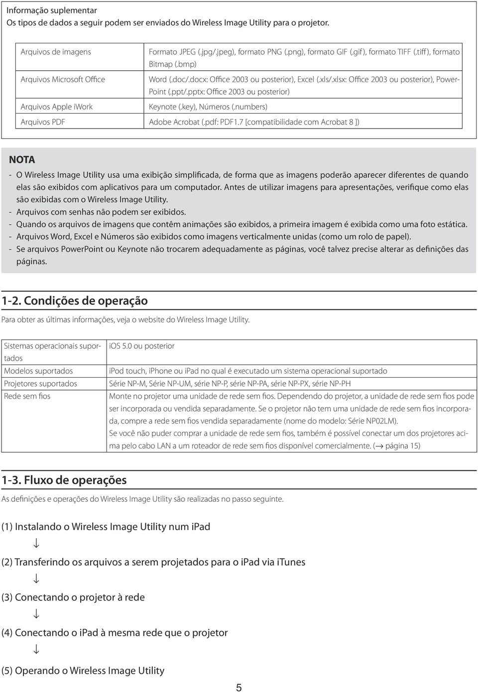 ppt/.pptx: Office 2003 ou posterior) Keynote (.key), Números (.numbers) Arquivos PDF Adobe Acrobat (.pdf: PDF1.
