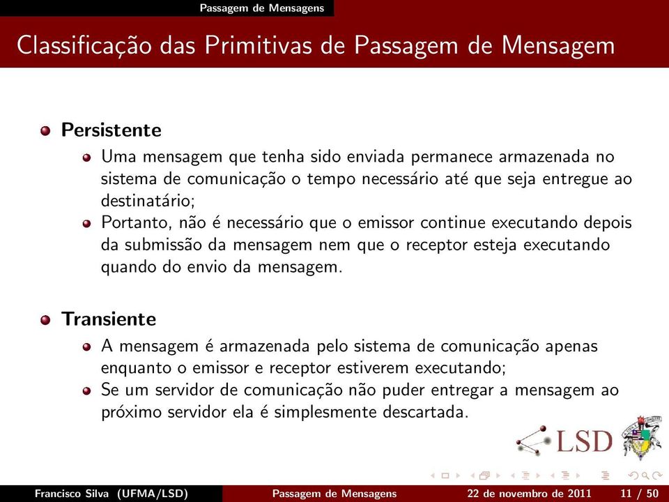 executando quando do envio da mensagem.