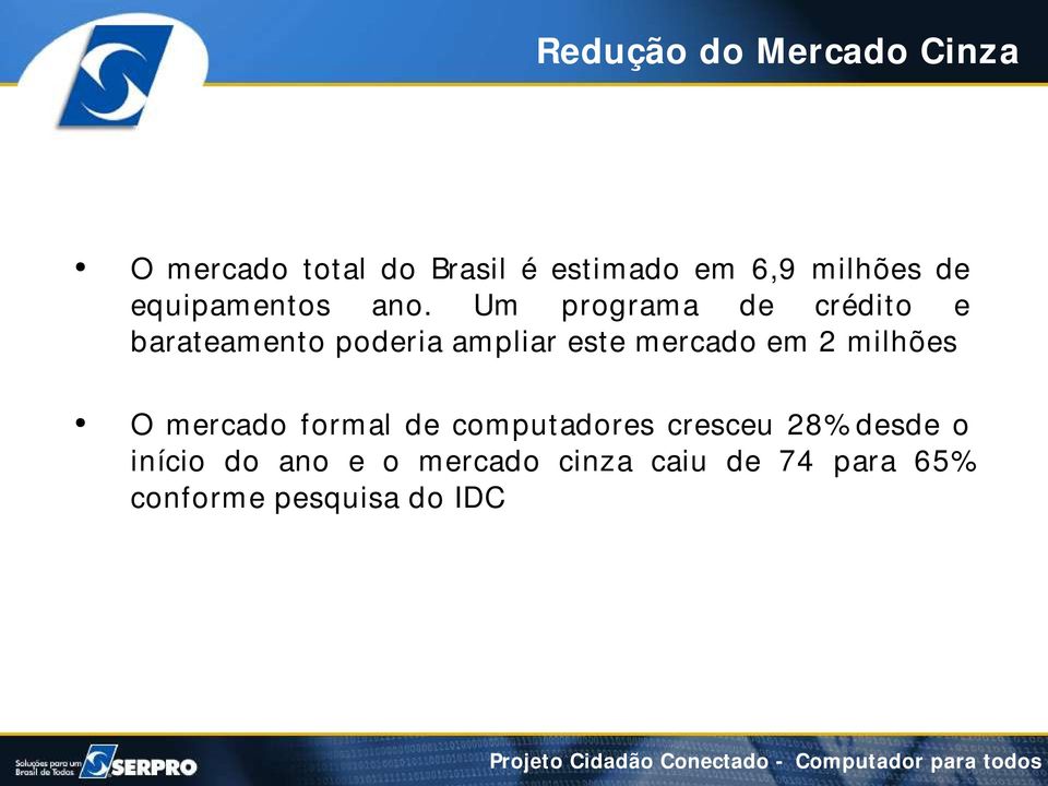 Um programa de crédito e barat eamento poderia ampliar este mercado em 2