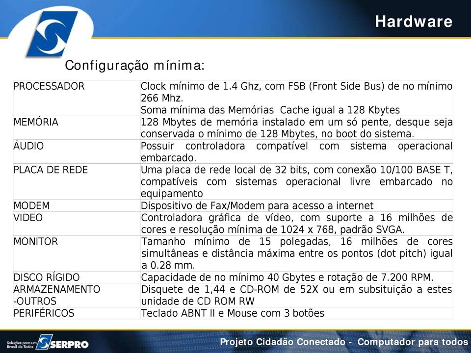 Possuir controladora compatível com sistema operacional embarcado.