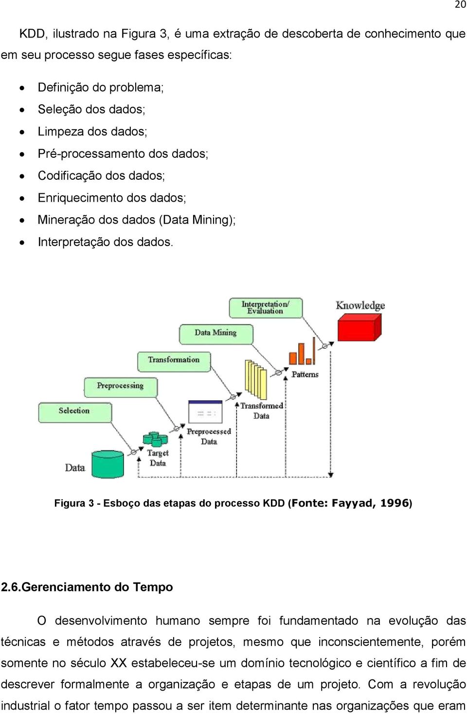 Figura 3 - Esboço das etapas do processo KDD (Fonte: Fayyad, 1996)