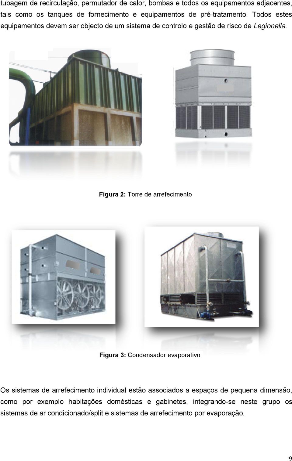 Figura 2: Torre de arrefecimento Figura 3: Condensador evaporativo Os sistemas de arrefecimento individual estão associados a espaços de pequena