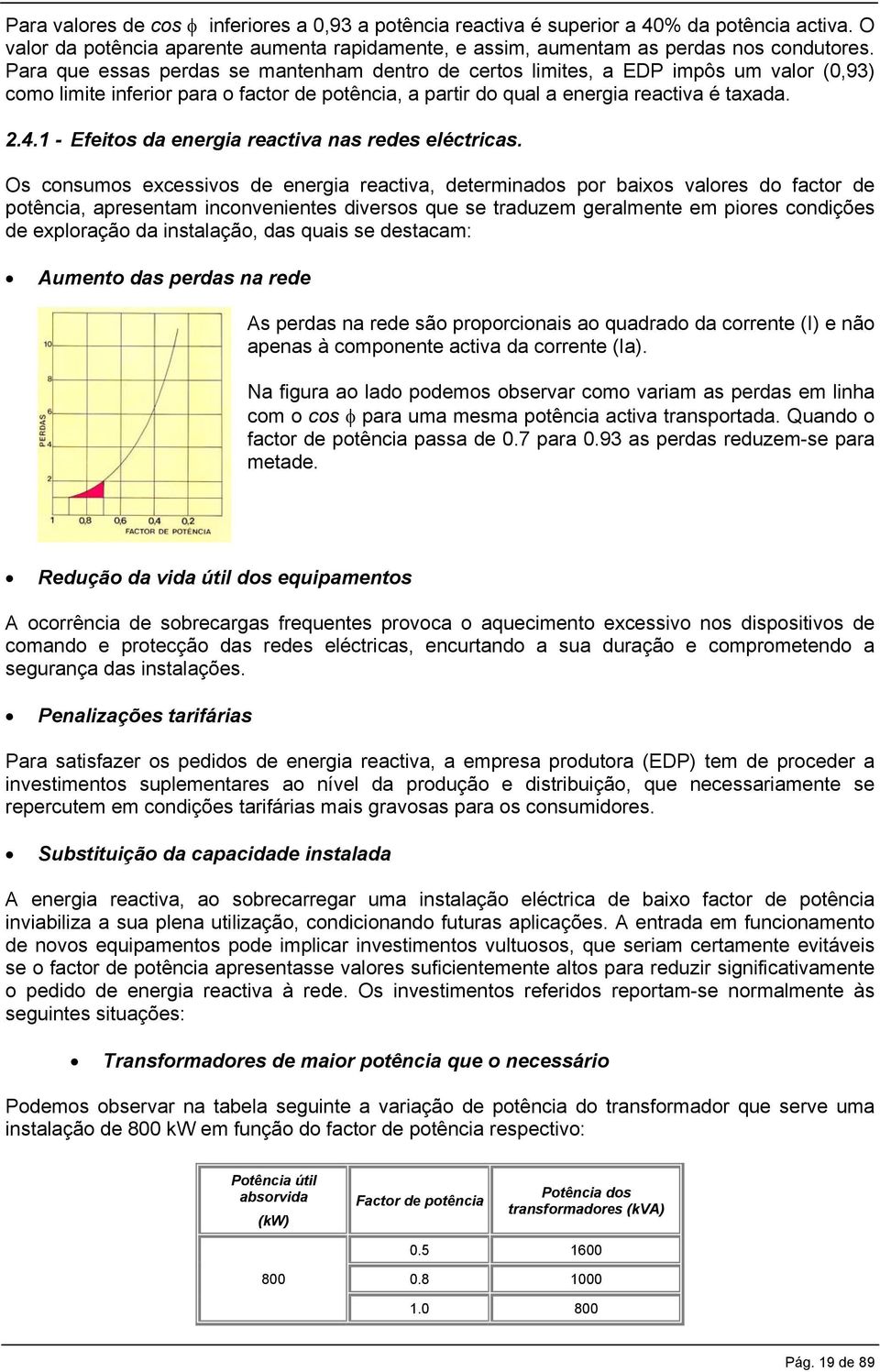 1 - Efeitos da energia reactiva nas redes eléctricas.