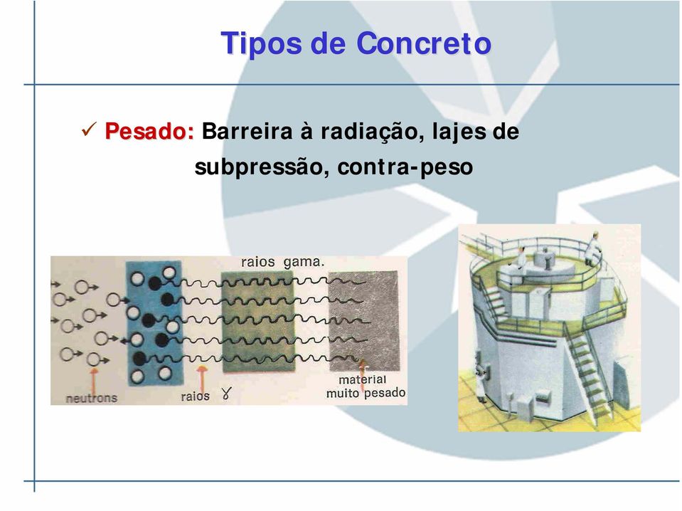 radiação, lajes de