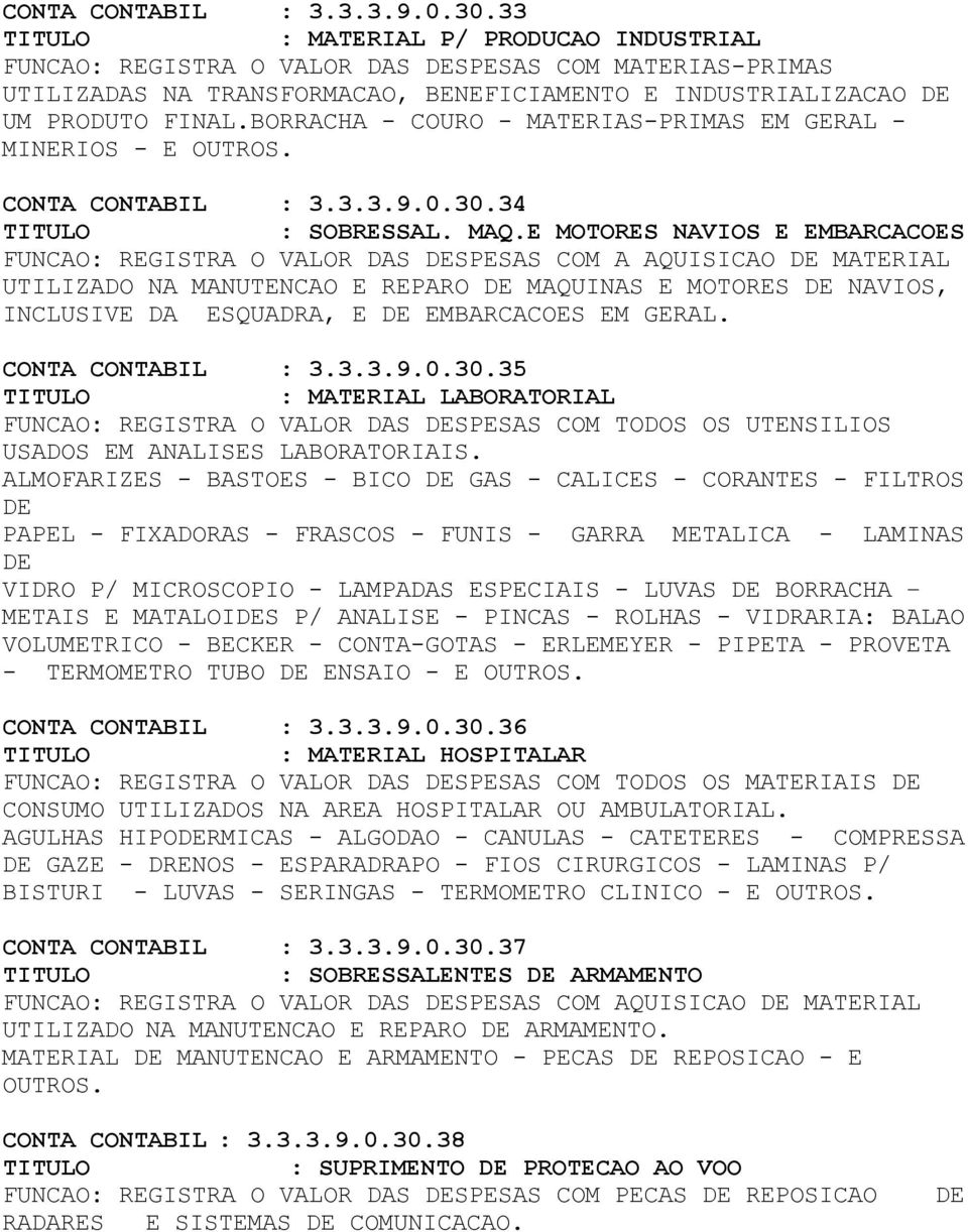 BORRACHA - COURO - MATERIAS-PRIMAS EM GERAL - MINERIOS - E OUTROS. 34 : SOBRESSAL. MAQ.