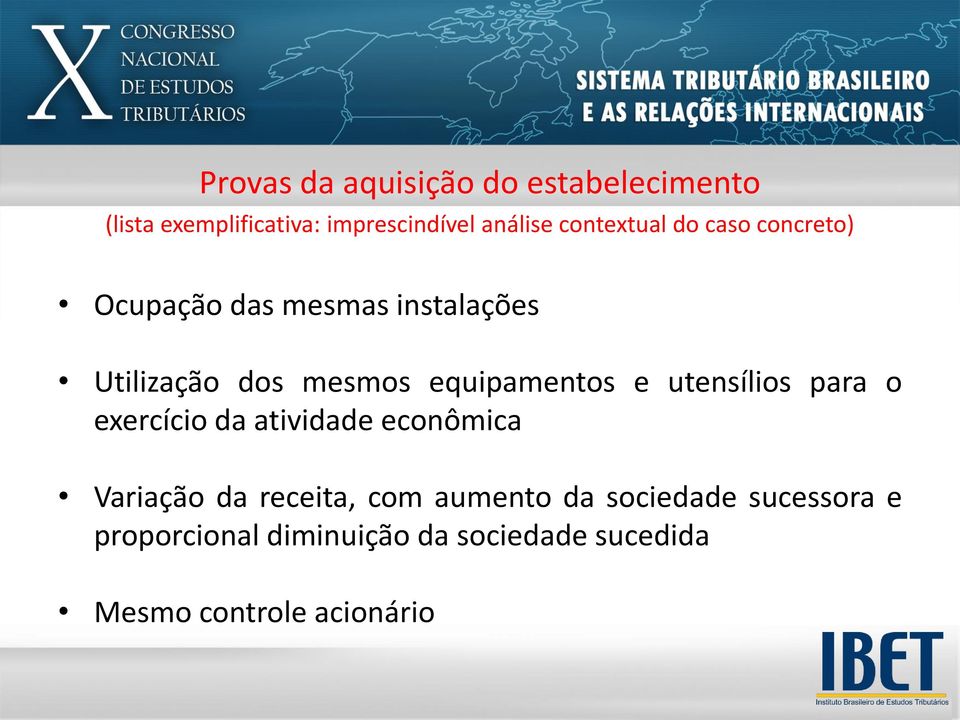 equipamentos e utensílios para o exercício da atividade econômica Variação da receita, com