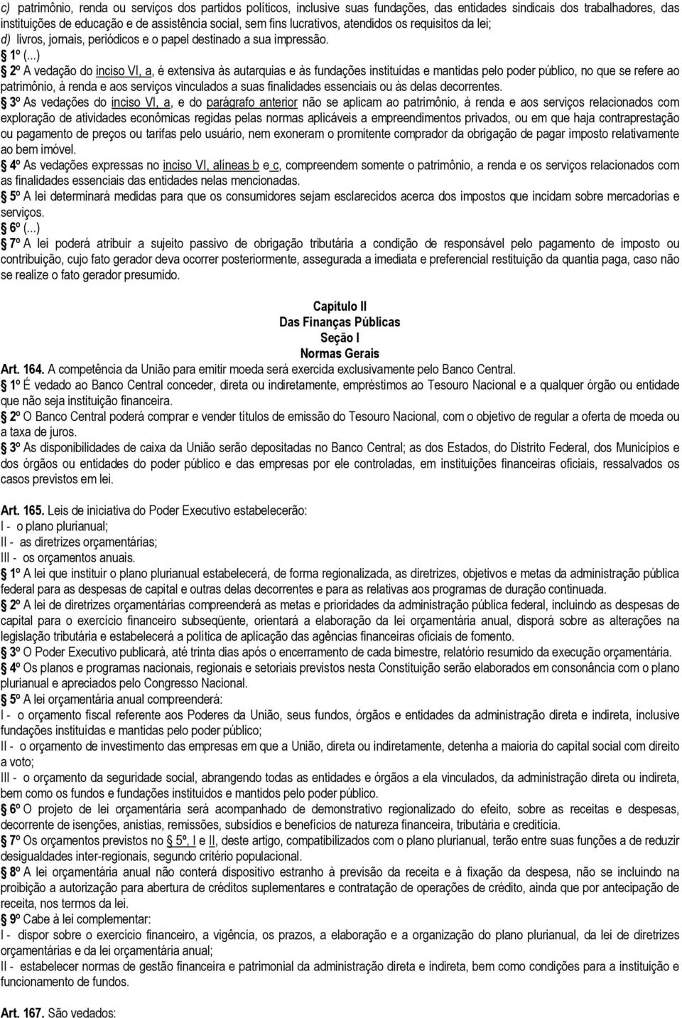 ..) 2º A vedação do inciso VI, a, é extensiva às autarquias e às fundações instituídas e mantidas pelo poder público, no que se refere ao patrimônio, à renda e aos serviços vinculados a suas