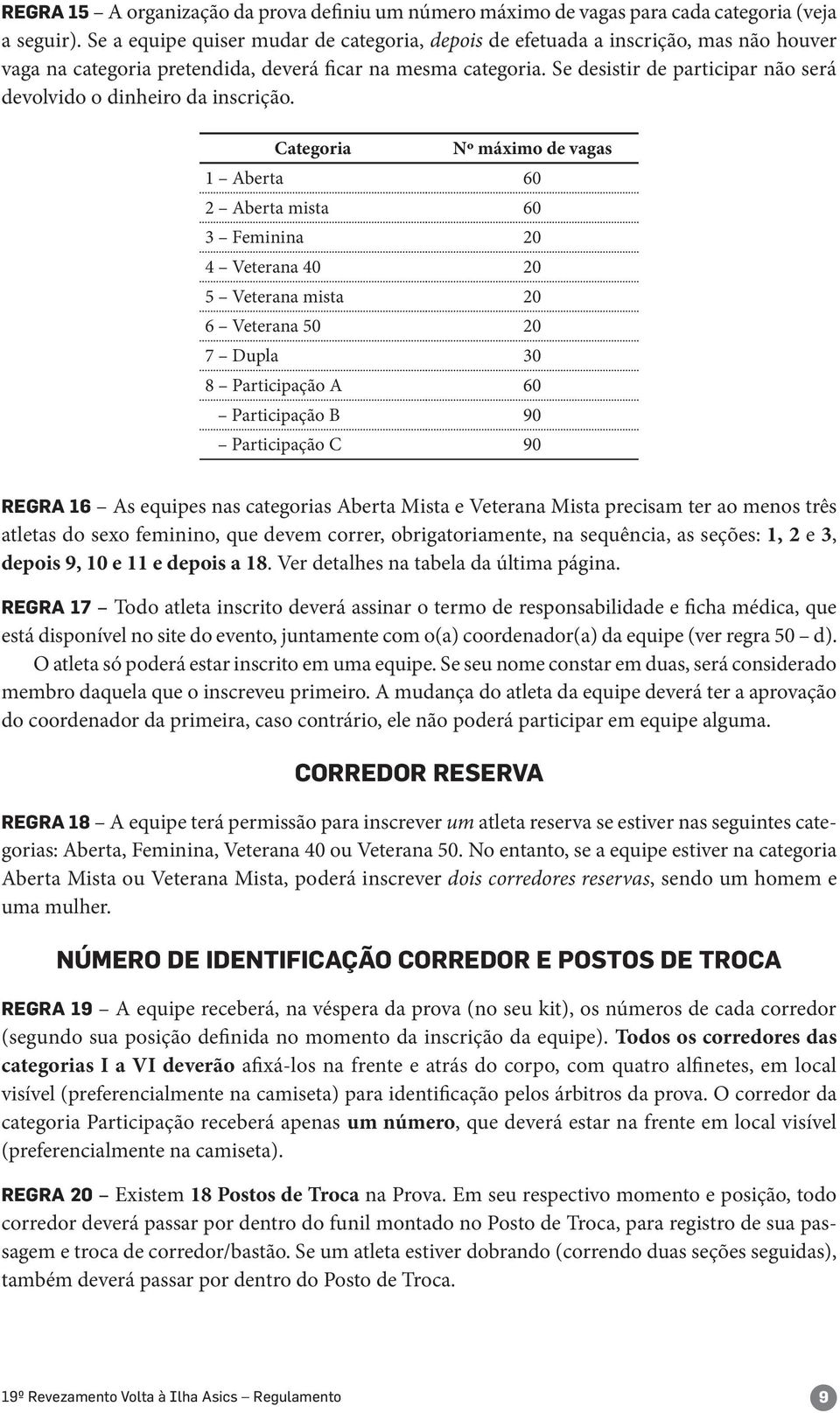 Se desistir de participar não será devolvido o dinheiro da inscrição.