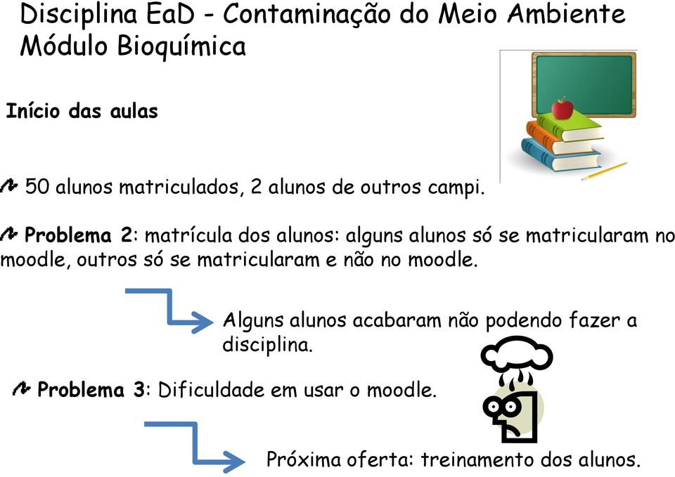 só se matricularam e não no moodle.